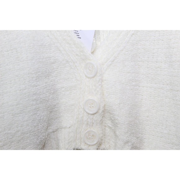 NWT Urban Outfitters Dina Crop Cardigan Ivory Chenille Size Medium H14089 - Picture 7 of 16